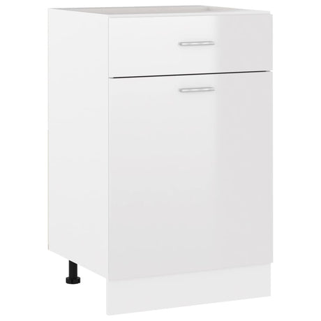 vidaXL Drawer Bottom Cabinet High Gloss White 50x46x81.5 cm Engineered Wood