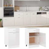 vidaXL Drawer Bottom Cabinet High Gloss White 50x46x81.5 cm Engineered Wood