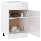 vidaXL Drawer Bottom Cabinet High Gloss White 50x46x81.5 cm Engineered Wood