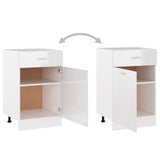 vidaXL Drawer Bottom Cabinet High Gloss White 50x46x81.5 cm Engineered Wood