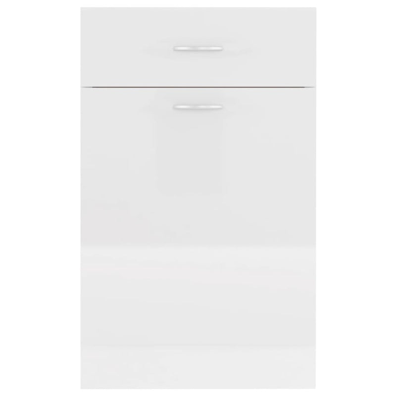 vidaXL Drawer Bottom Cabinet High Gloss White 50x46x81.5 cm Engineered Wood