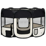 vidaXL Foldable Dog Playpen with Carrying Bag Black 125x125x61 cm