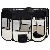 vidaXL Foldable Dog Playpen with Carrying Bag Black 125x125x61 cm