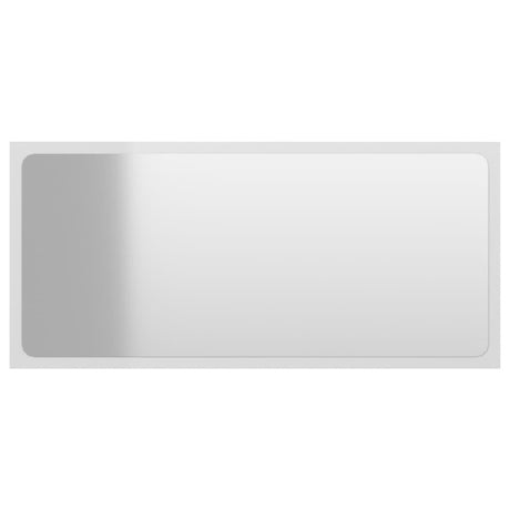 vidaXL Bathroom Mirror High Gloss White 80x1.5x37 cm Engineered Wood