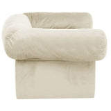 vidaXL Dog Sofa with Drawer Cream 75x50x38 cm Plush