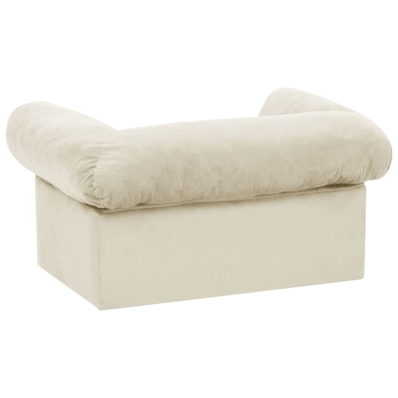 vidaXL Dog Sofa with Drawer Cream 75x50x38 cm Plush