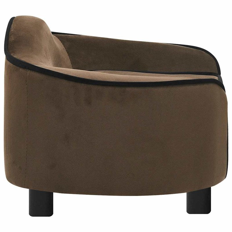 vidaXL Dog Sofa Brown 67x47x36 cm Plush