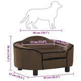 vidaXL Dog Sofa Brown 67x47x36 cm Plush