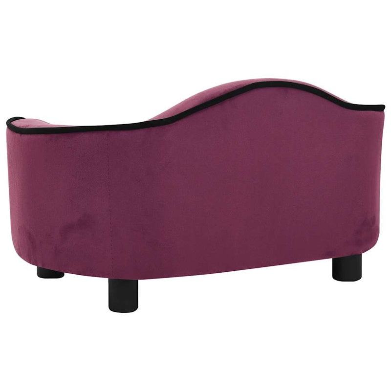 vidaXL Dog Sofa Burgundy 67x47x36 cm Plush