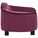 vidaXL Dog Sofa Burgundy 67x47x36 cm Plush