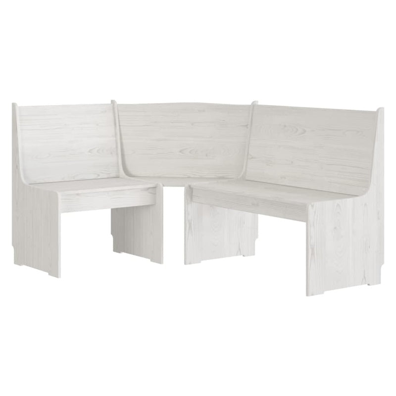 vidaXL Corner Bench REINE 151 cm White Solid Wood Pine