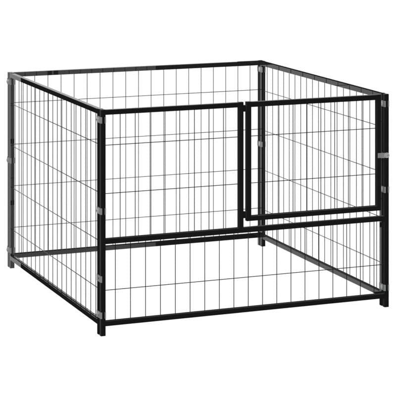 vidaXL Dog Kennel Black 100x100x70 cm Steel