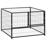 vidaXL Dog Kennel Black 100x100x70 cm Steel