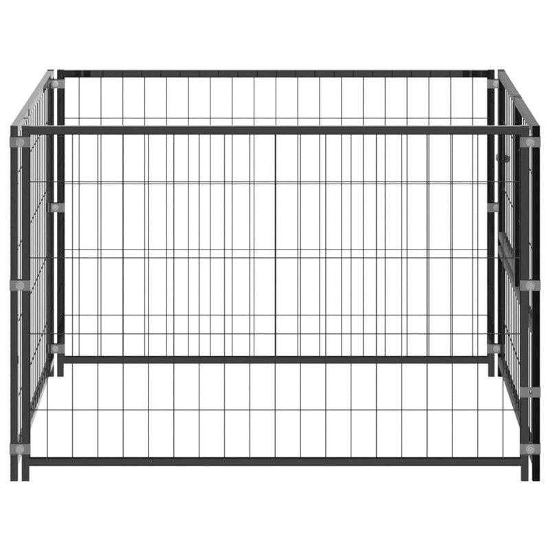 vidaXL Dog Kennel Black 100x100x70 cm Steel