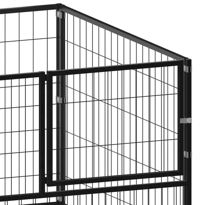 vidaXL Dog Kennel Black 100x100x70 cm Steel