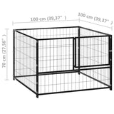 vidaXL Dog Kennel Black 100x100x70 cm Steel