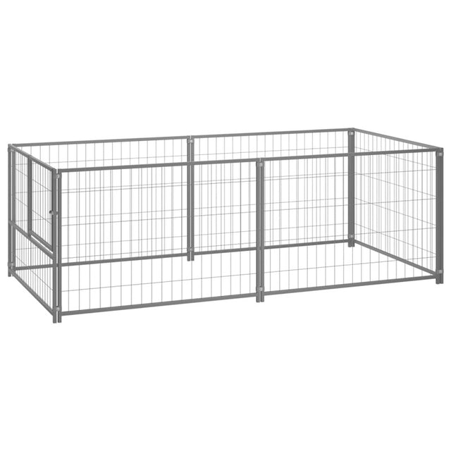 vidaXL Dog Kennel Silver 200x100x70 cm Steel