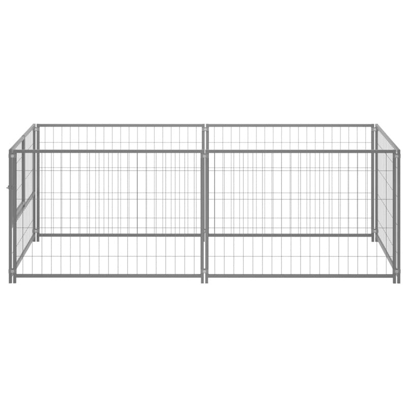 vidaXL Dog Kennel Silver 200x100x70 cm Steel