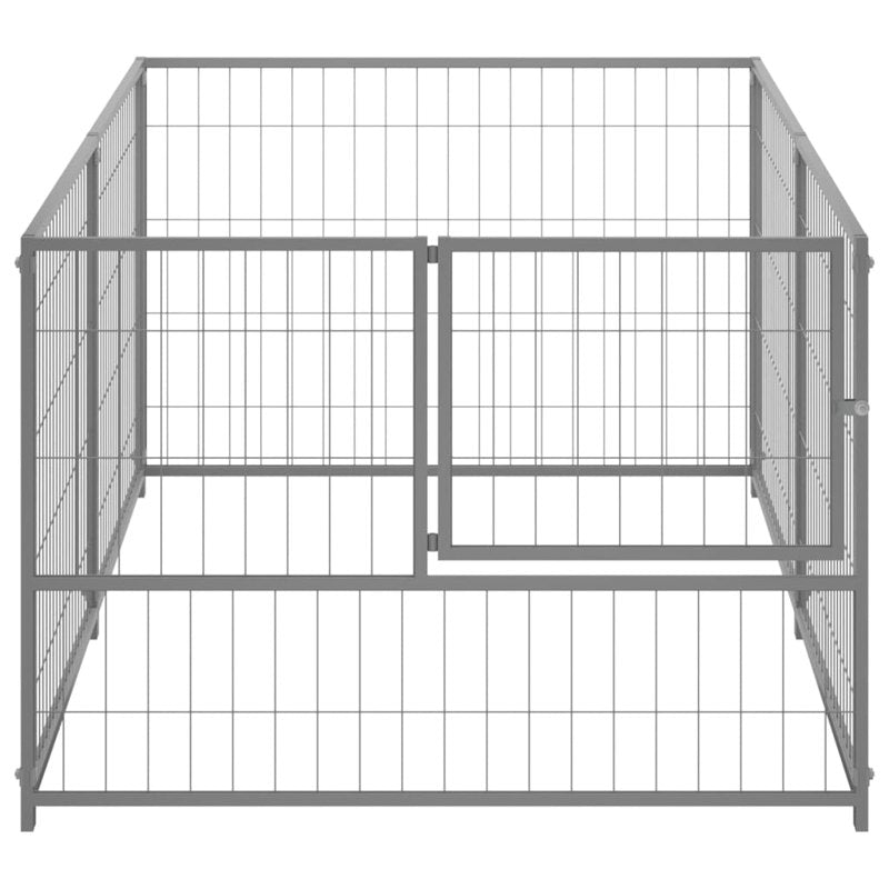 vidaXL Dog Kennel Silver 200x100x70 cm Steel