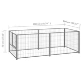 vidaXL Dog Kennel Silver 200x100x70 cm Steel