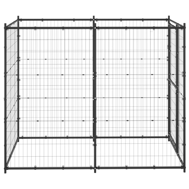 vidaXL Outdoor Dog Kennel Steel 110x220x180 cm