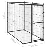 vidaXL Outdoor Dog Kennel Steel 110x220x180 cm