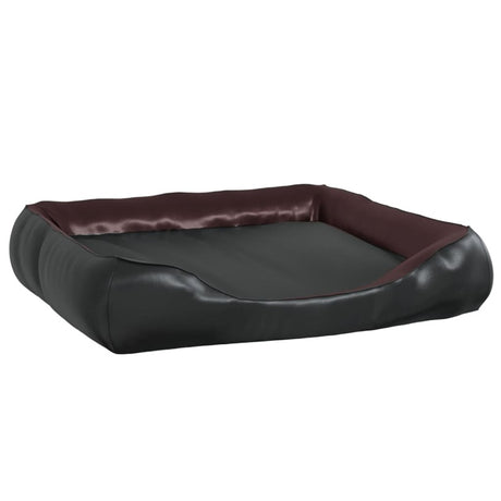 vidaXL Dog Bed Black and Brown 80x68x23 cm Faux Leather