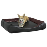 vidaXL Dog Bed Black and Brown 80x68x23 cm Faux Leather