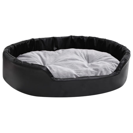 vidaXL Dog Bed Black and Grey 90x79x20 cm Plush and Faux Leather