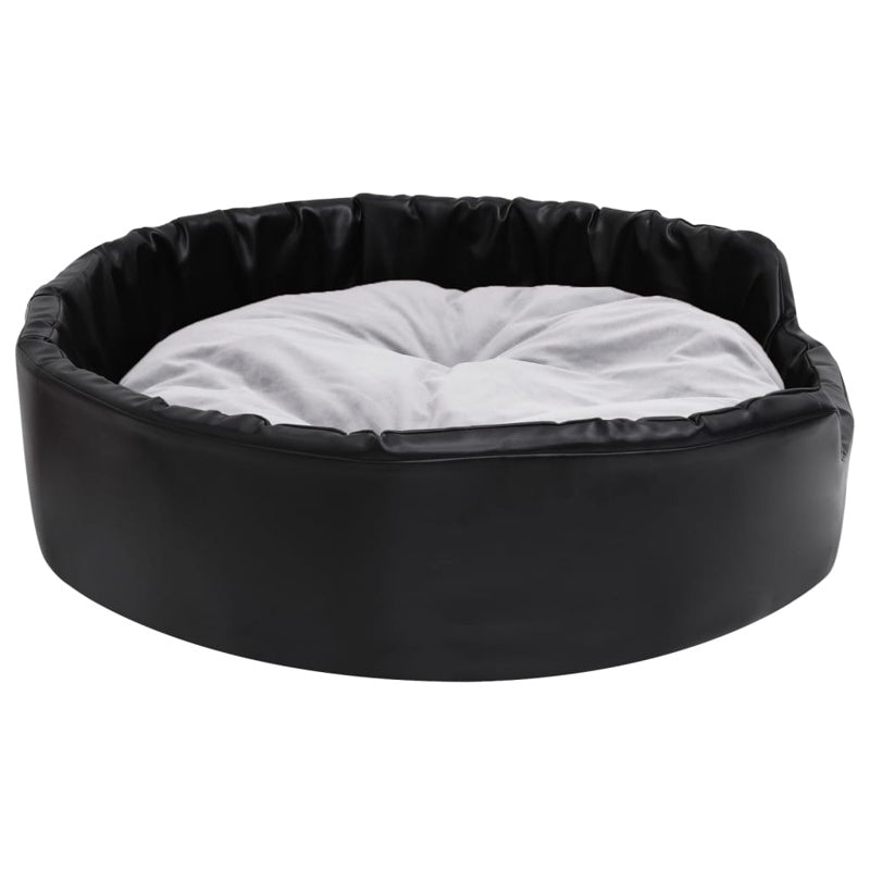 vidaXL Dog Bed Black and Grey 90x79x20 cm Plush and Faux Leather