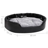 vidaXL Dog Bed Black and Grey 90x79x20 cm Plush and Faux Leather