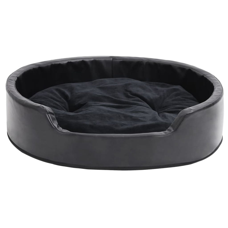 vidaXL Dog Bed Black 79x70x19 cm Plush and Faux Leather