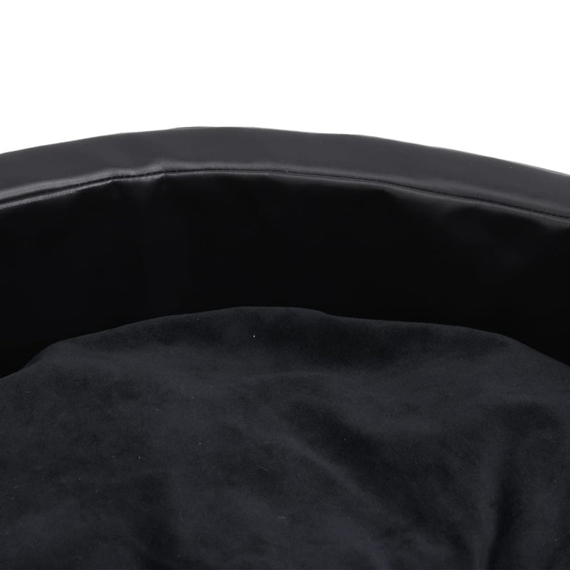 vidaXL Dog Bed Black 79x70x19 cm Plush and Faux Leather