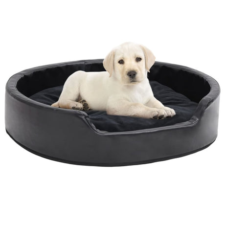 vidaXL Dog Bed Black 79x70x19 cm Plush and Faux Leather