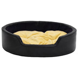 vidaXL Dog Bed Black and Yellow 99x89x21 cm Plush and Faux Leather