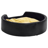 vidaXL Dog Bed Black and Yellow 99x89x21 cm Plush and Faux Leather