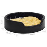 vidaXL Dog Bed Black and Yellow 99x89x21 cm Plush and Faux Leather