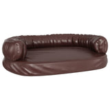 vidaXL Ergonomic Foam Dog Bed Brown 75x53 cm Faux Leather