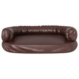 vidaXL Ergonomic Foam Dog Bed Brown 75x53 cm Faux Leather