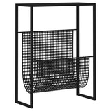 vidaXL Magazine Rack Black 35x15x45 cm Steel