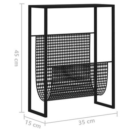 vidaXL Magazine Rack Black 35x15x45 cm Steel