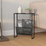 vidaXL Magazine Rack Black 35x15x45 cm Steel