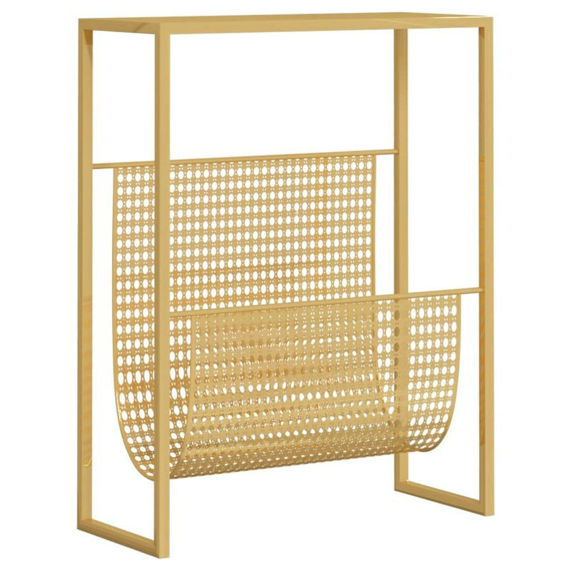 vidaXL Magazine Rack Gold 35x15x45 cm Steel