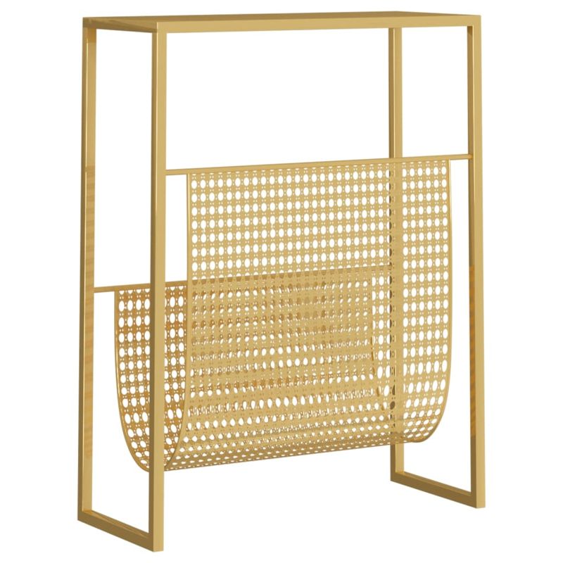 vidaXL Magazine Rack Gold 35x15x45 cm Steel