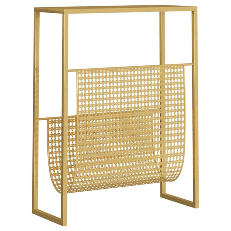 vidaXL Magazine Rack Gold 35x15x45 cm Steel