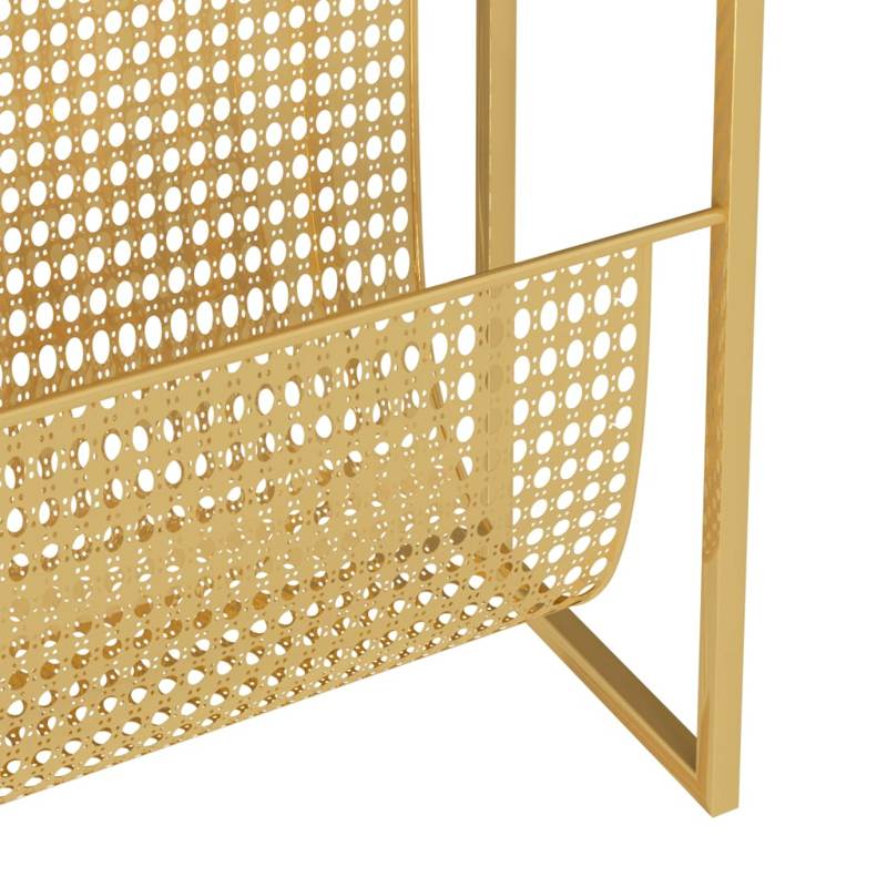 vidaXL Magazine Rack Gold 35x15x45 cm Steel