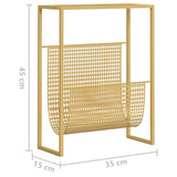 vidaXL Magazine Rack Gold 35x15x45 cm Steel