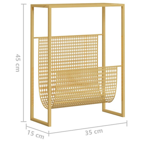 vidaXL Magazine Rack Gold 35x15x45 cm Steel