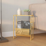 vidaXL Magazine Rack Gold 35x15x45 cm Steel