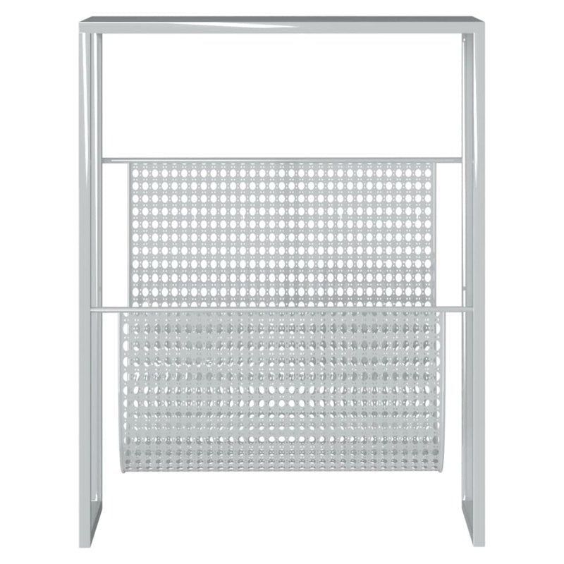 vidaXL Magazine Rack Silver 35x15x45 cm Steel